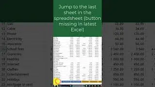 Jump to last sheet in Excel (button missing?)