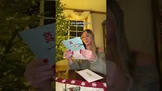 opening a card from relatives with money in it