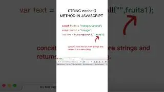 Concat() string method in JavaScript #javascript #shortsvideo #viral