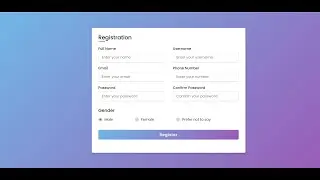 Responsive Registration form in html with css