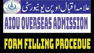 AIOU Overseas Admission Form Filling Procedure and Fee Details | AIOU Overseas Students