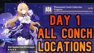 All Phantasmal Conch Locations - Day 1 Fischl Outfit