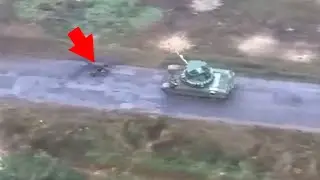 T-72B3M Tank Runs Over Mine At Max Speed