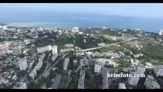 Крым Алушта панорамный вид города с высоты птичьего полета