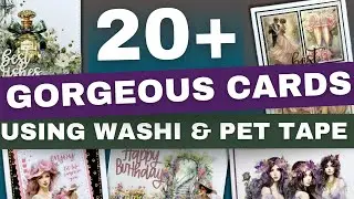HOW TO USE WASHI TAPE & PET STICKERS ON HANDMADE CARDS | 20+ card design ideas! Journalsay