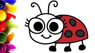 Bolalar uchun xonqizi chizish/Drawing LADYBUG for children/Рисунок божья коровка для детей