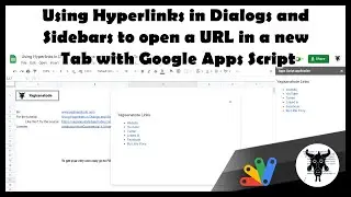 External links from Dialog boxes & Sidebars using Google Apps Script