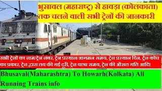 भुसावल से हावड़ा तक चलने वाली सभी ट्रेनों की जानकारी | Bhusawal To Howarh All Running Trains info