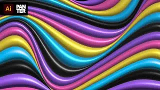 3D Wave Abstract Mash Form in Illustrator