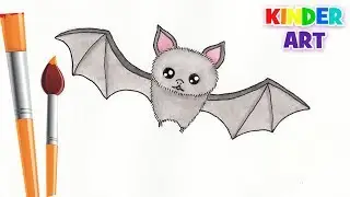 How to draw a bat step by step. Halloween drawing