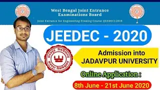 JEEDEC - 2020 Application Date || Question Pattern || Eligibility ➡Jadavpur University Admission
