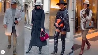 Milan Italy Fashion 🇮🇹 Milan Winter Street Fashion 2024  👒 Trending Fashion