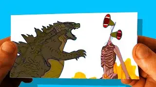 Siren Head vs Siren Head [Trevor Henderson] Flipbook Animation
