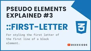 CSS Pseudo Elements Explained - #3 first-letter