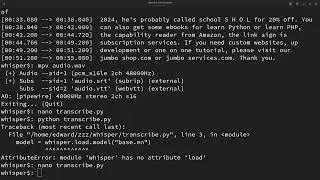 Python Speech Recognition Using Whisper API And FFmpeg