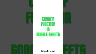 Countif Function | Attendance Auto Count #googlesheets #countif #attendancesheet