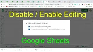 How To Disable Editing On Google Sheets | How Enable Or Disable Editing On Google Sheets