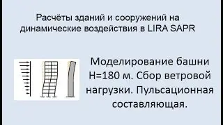 Расчёт на динамические воздействия в Lira Sapr Урок 12 Пульсация ветра