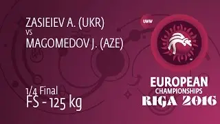 1/4 FS - 125 kg: A. ZASIEIEV (UKR) df. J. MAGOMEDOV (AZE), 6-2