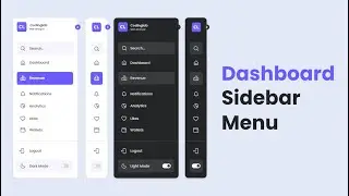 Responsive Sidebar Menu in HTML CSS & JavaScript | Dark/Light Mode