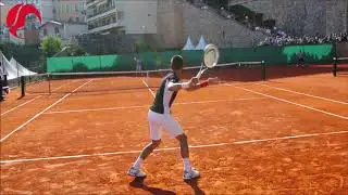 Novak Djokovic Training On Clay - Court Level View - ATP Tennis Practice