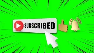 YouTube like subscribe bell icon buttons green screen | End Screen