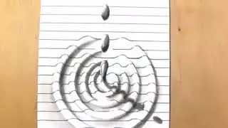 3d illusion drawing water drop | Easy and unique 3D illusion drawing