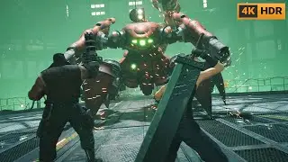 The Scorpion Sentinel Boss Fight [4K60 HDR] | Final Fantasy 7: Remake Boss #1