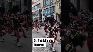 Walking in Montréal  🇨🇦 during St Patrick parade 🍀🍀🇮🇪🎉 #canada #quebec #Montréal #walk #shorts #2