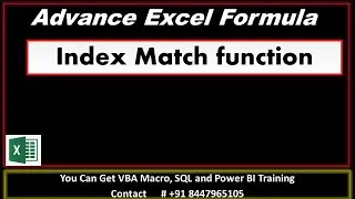 Index + Match Function in Excel | How to apply index function with match formula