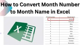 How to Convert Month Number to Month Name in Excel