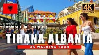 4K Albania Walking Tour 🇦🇱 Tirana Summer Walkthrough - 4K HDR 60fps