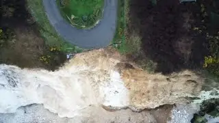 A Fécamp, léboulement de falaise a emporté un pan de 40 mètres de long et le calvaire des marins