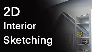 Курсы скетчинга для начинающих / Урок 10 / 2D Interior sketching / Прокриэйт / Procreate / Обучение