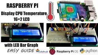 Raspberry Pi 4:  Display CPU temperature on 16x2 LCD