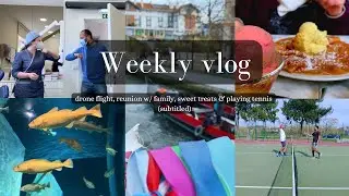 Weekly Vlog | drone flight, reunion w/ family & sweet treats, playing tennis (subtitled)