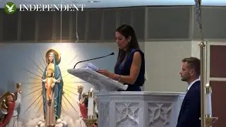 Johnny Gaudreau's wife announces she is pregnant while giving eulogy at NHL star's funeral