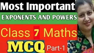 Most Important MCQ Class 7 Maths|Exponents and Powers MCQ|CBSE/ICSE|Chapter-13|Part-1