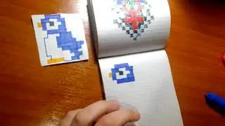 как нарисовать пингвина от канала PI PI PIXEL