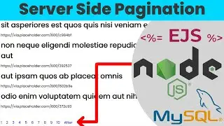 Server Side Pagination, Front End Implementation - NodeJS, MySQL & EJS