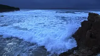 Sleep On A Cliff With Noisy Waves Rolling, Deep Sleeping Environment At Night