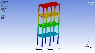 ✅💯✅ Animation Ansys # 33 : FEM Analysis of Tall Steel Structure Under Earthquake
