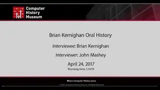 Oral History of Brian Kernighan