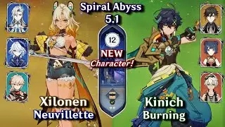 C0 Xilonen is INSANE! C0 Neuvillette Xilonen & C0 Kinich Burning | Spiral Abyss 5.1 | Genshin Impact