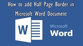 How to add a half-page Border to Microsoft Word Document