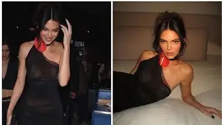 Kendall Jenner goes braless under sheer black dress at Lori Harvey's birthday