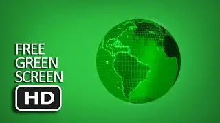 Free Green Screen - Hologram Earth Spinning