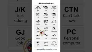 18 Abbreviations and Meanings in English, English Acronyms List #english #learnenglish #grammar