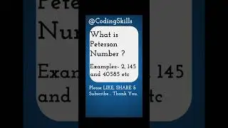 What is Peterson Number | Coding Skills #javacoding #javainterviewquestions