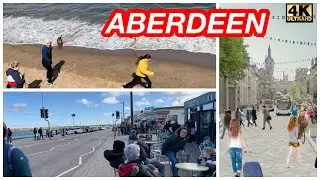 Aberdeen Scotland 🏴󠁧󠁢󠁳󠁣󠁴󠁿 Relaxing Walkthrough A Beach 🏖️ seaside walk 2024